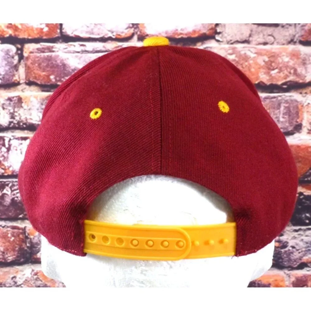 Cleveland Skyline Snapback Cap Maroon & Yellow Adjustable Hat 100% Acrylic Urban